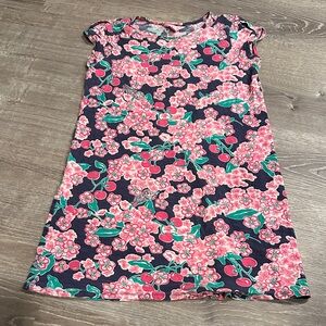 Lilly Pulitzer Kids Floral and Cherry Dress in Pink and Green